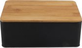 Boîte noire avec couvercle en bambou 19x13x7.2cm
