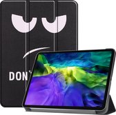 iMoshion Tablet Hoes Geschikt voor iPad Pro 11 (2022) / iPad Pro 11 (2021) / iPad Pro 11 (2020) / iPad Pro 11 (2018) - iMoshion Design Trifold Bookcase - Zwart / Meerkleurig /Don't touch