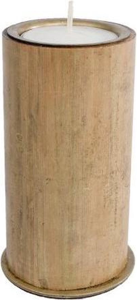 Gifts Amsterdam Theelichthouder Maud 10 Cm Bamboe Naturel