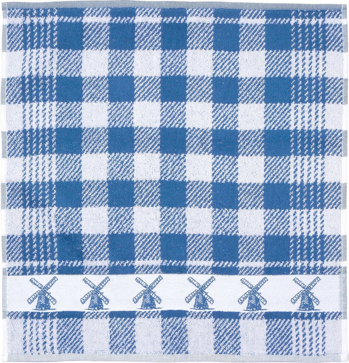 Twentse Damast Keuken Handdoeken - Hollandse Designs - Keukendoeken Set - 6 stuks - 50x55 cm - Molen Blauw