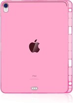 Zeer transparante TPU zachte beschermhoes voor iPad Pro 12,9 inch (2018), met pennenvak (roze)