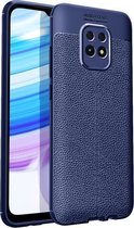 Voor Xiaomi Redmi 10X 5G Litchi Texture TPU schokbestendig hoesje (marineblauw)