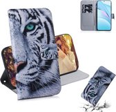 Voor Xiaomi Mi 10T Lite 5G Gekleurde tekening Horizontale flip lederen tas, met houder & kaartsleuven & portemonnee (Tiger)