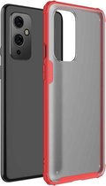 Voor OnePlus 9 Vierhoekige schokbestendige TPU + pc-beschermhoes (rood)