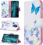 Voor Xiaomi Redmi Note 8 Pro Gekleurde Tekening Horizontale Flip Leren Case met Houder & Kaartsleuven & Portemonnee (vlinder Bloemen)