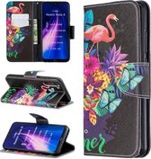 Voor Xiaomi Redmi Note 8 Gekleurde Tekening Horizontale Flip Leren Case met Houder & Kaartsleuven & Portemonnee (Flamingo)