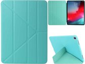 Millet-textuur PU + silicagel lederen hoes met volledige dekking voor iPad Air (2019) / iPad Pro 10,5 inch, met multi-opvouwbare houder (groen)