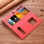 Voor Huawei Mate Xs Cross Pattern Horizontale Flip Leren Case met Nummerherkenning & Slaap / Wekfunctie & Houder (Rood)