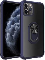 Voor iPhone 11 Pro schokbestendige pc + TPU beschermhoes met 360 graden roterende ringhouder (blauw)