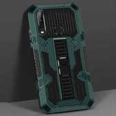 Voor vivo Y17 Vanguard Warrior All-inclusive tweekleurige schokbestendige TPU + pc-beschermhoes met houder (grafietgroen)