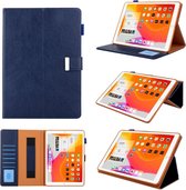 Voor iPad Pro 10,5 inch / iPad 10.2 Zakelijke stijl horizontale flip lederen tas met houder & kaartsleuf & fotolijst & portemonnee & draagriem & slaap- / wekfunctie (blauw)