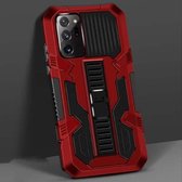 Voor Samsung Galaxy Note20 Ultra Vanguard Warrior All-inclusive tweekleurige schokbestendige TPU + pc-beschermhoes met houder (rood)