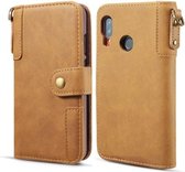 Voor Galaxy A20 / A30 koeienhuid textuur horizontale flip lederen tas, met houder & kaartsleuven & portemonnee & lanyard (bruin)