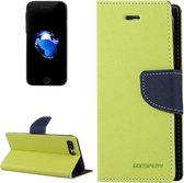 GOOSPERY FANCY DAGBOEK voor iPhone 8 Plus & 7 Plus Cross Texture Horizontale Flip Leren Case met Kaartsleuven & Portemonnee & Houder (Groen)