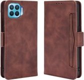 Voor OPPO F17 Pro / A93 / Reno4 Lite Wallet Style Skin Feel Kalfspatroon lederen tas met aparte kaartsleuf (bruin)