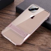 Voor iPhone 11 Crystal Shockproof TPU + PC Case met houder (Rose Gold)