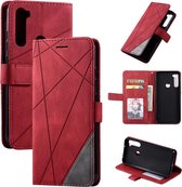 Voor Geschikt voor Xiaomi Redmi Note 8 Skin Feel Splicing Horizontale Flip Leather Case met houder & kaartsleuven & portemonnee & fotolijst (rood)