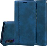 Voor Xiaomi Mi CC9e Frosted Business Magnetische horizontale flip PU lederen tas met houder en kaartsleuf en lanyard (blauw)