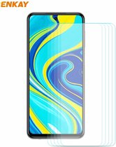Voor Redmi Note 9S / Note 9 Pro 5 PCS ENKAY Hat-Prince 0.26mm 9H 2.5D Curved Edge Tempered Glass Film