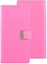 GOOSPERY RICH DAGBOEK PU + TPU Crazy Horse Texture Horizontale flip lederen tas met kaartsleuven en portemonnee voor Galaxy Note 10+ (Rose Red)