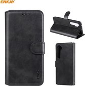 Voor Xiaomi Mi Note 10 Lite ENKAY Hat-Prince ENK-PUC014 Horizontale flip lederen tas met houder & kaartsleuven & portemonnee (zwart)