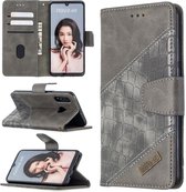 Voor Huawei P30 Lite Bijpassende kleur Krokodiltextuur Horizontale flip PU lederen hoes met houder & kaartsleuven & portemonnee (grijs)