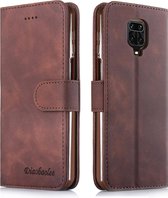 Voor Xiaomi Redmi Note 9S / 9 Pro / 9 Pro Max Diaobaolee Pure Fresh Texture Horizontale flip lederen tas met houder & kaartsleuf & portemonnee & fotolijst (bruin)