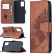 Voor Samsung Galaxy A02s (EU-versie) Bijpassende kleur Krokodiltextuur Horizontale flip PU-lederen tas met portemonnee & houder & kaartsleuven (bruin)