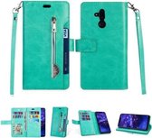 Voor Huawei Mate 20 lite Multifunctionele Rits Horizontale Flip Leren Case met Houder & Portemonnee & 9 Kaartsleuven & Lanyard (Mintgroen)