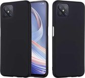 Voor OPPO A92s / Reno4 Z 5G Pure Color Vloeibare siliconen schokbestendige hoes met volledige dekking (zwart)