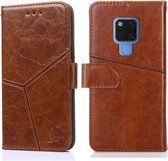 Voor Huawei Mate 20 Geometrische stiksels Horizontale Flip TPU + PU lederen hoes met houder & kaartsleuven & portemonnee (lichtbruin)