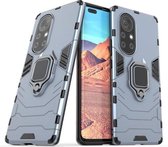 Voor Huawei Nova 8 Pro 5G PC + TPU schokbestendige beschermhoes met magnetische ringhouder (blauw)