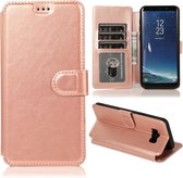 Voor Samsung Galaxy S8 Kalf Textuur Magnetische Gesp Horizontale Flip Leren Case met Houder & Kaartsleuven & Portemonnee & Fotolijst (Rose Goud)