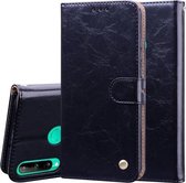Voor Huawei P40 lite E Zakelijke Stijl Olie Wax Textuur Horizontale Flip Leren Case met Houder & Kaartsleuven & Portemonnee (Zwart)