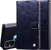 Voor Huawei Honor 9A Zakelijke Stijl Olie Wax Textuur Horizontale Flip Leren Case met Houder & Kaartsleuven & Portemonnee (Zwart)
