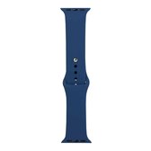 Voor Apple Watch Series 5 & 4 40 mm / 3 & 2 & 1 38 mm siliconen horlogebandje, korte sectie (vrouwelijk) (zeeblauw)