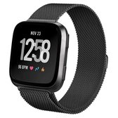 Fitbit Versa 2 Milanese Band  Zwart - Maat: ML