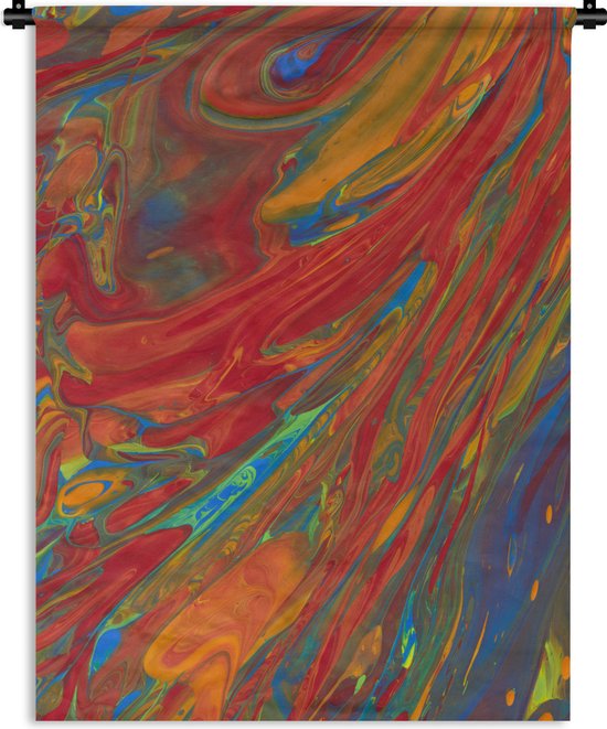 Wandkleed Schilderij - Felle kleuren op een schilderij Wandkleed katoen 60x80 cm - Wandtapijt met foto