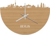 Skyline Klok Berlijn Bamboe hout - Ø 40 cm - Woondecoratie - Wand decoratie woonkamer - WoodWideCities