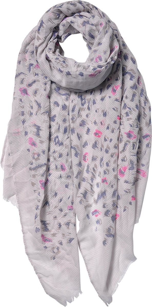 Juleeze Sjaal Dames Print 70x180 cm Grijs Blauw Synthetisch Shawl Dames