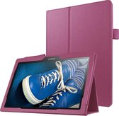 Litchi Texture Horizontal Flip Effen kleur lederen tas met houder voor Lenovo TAB 2 A10-30 X30F & TAB 2 A10-70F, 10.1 inch (paars)