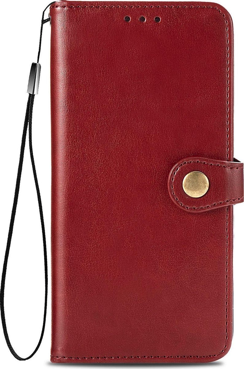 Mobigear Telefoonhoesje geschikt voor Samsung Galaxy S20 FE Hoesje | Mobigear Snap Button Bookcase Portemonnee | Pasjeshouder voor 3 Pasjes | Telefoonhoesje voor Pinpas / OV Kaart / Rijbewijs - Rood