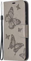 Mobigear Telefoonhoesje geschikt voor Samsung Galaxy A52s 5G Hoesje | Mobigear Butterfly Bookcase Portemonnee | Pasjeshouder voor 2 Pasjes | Telefoonhoesje voor Pinpas / OV Kaart / Rijbewijs - Grijs