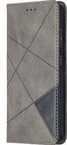 Etui Portefeuille Mobigear Rhombus Magnetic Leather Gris Samsung Galaxy A52 5G
