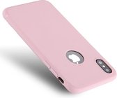 Voor iPhone X / XS Pure Color TPU beschermende achterkant van de behuizing (roze)