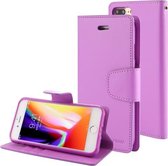 GOOSPERY SONATA DAGBOEK voor iPhone 8 Plus & 7 Plus Zakelijke stijl magnetische sluiting Horizontale flip lederen tas met houder & kaartsleuven en portemonnee (paars)