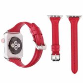Eenvoudige mode lederen T-type horlogeband voor Apple Watch Series 3 & 2 & 1 42 mm (rood)