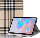Voor Galaxy Tab S6 T860 / T865 Plaid Texture Horizontale Flip Leren Case met Houder & Kaartsleuven & Portemonnee (Wit)