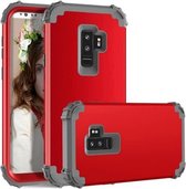 Voor Galaxy S9 + Dropproof 3 in 1 No Gap in the Middle siliconen hoes beschermhoes (rood)