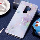 Galaxy S9 + Color Plating Marble Texture Soft TPU beschermende achterkant van de behuizing (paars)